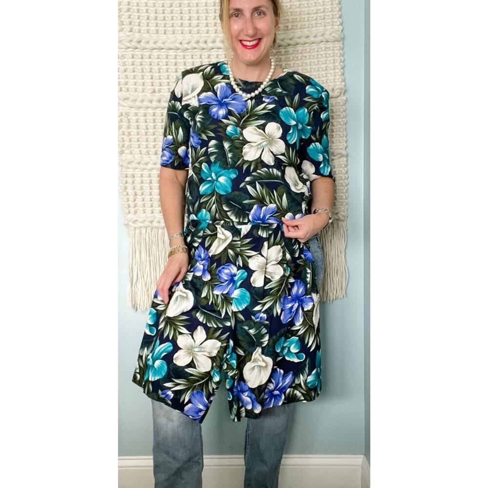 Vintage tropical floral matching coordinating shorts & top set medium size M - Picture 5 of 6